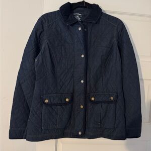 L.L. Bean Women's Dark Blue Quilted Utility Jacket